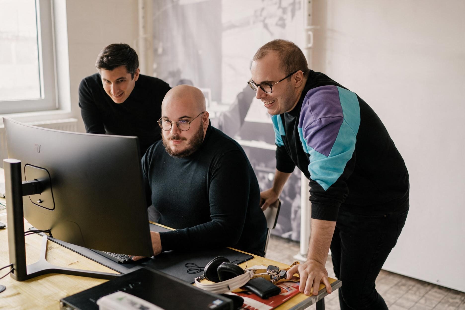 Working on a concept together at the screen